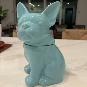 Threshold Ceramic French Bulldog Jar - Light Blue